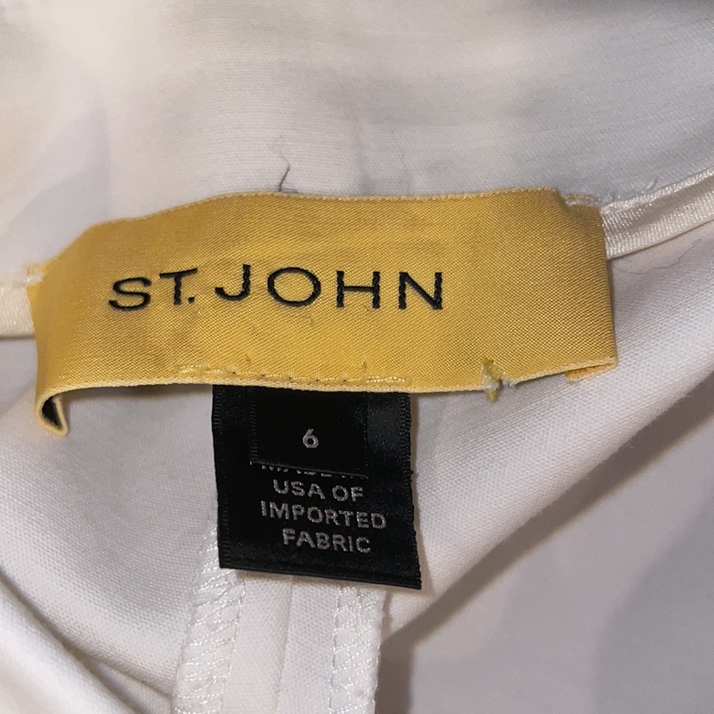 St. John Ivory cream classy crop pants